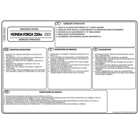 Csomagtartó platni Honda Forza 250 (05-07) GIVI MonoLOCK dobozhoz