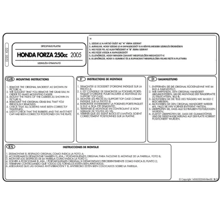 Csomagtartó platni Honda Forza 250 (05-07) GIVI MonoKEY dobozhoz