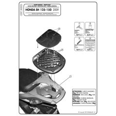   Csomagtartó platni Honda SH 125I-150I (09-12) / SH 125I-150I ABS (12-16) GIVI