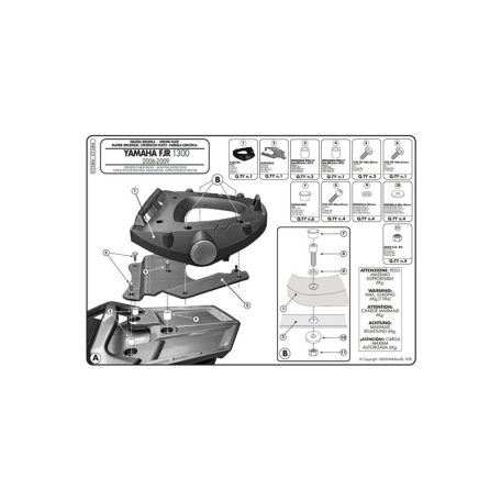 Csomagtartó platni Yamaha FJR 1300 (06-18) GIVI MonoLOCK dobozhoz