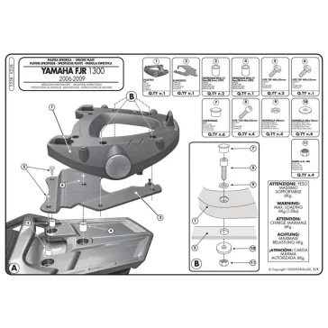   Csomagtartó platni Yamaha FJR 1300 (06-18) GIVI MonoKEY dobozhoz