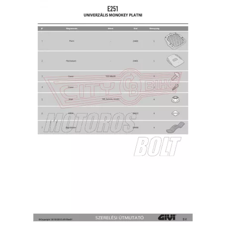 GIVI Platni MonoKEY dobozhoz (E251)