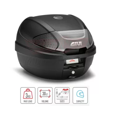   Givi E300N2B Monolock doboz - füst színű fényvisszaverővel– 30L, univerzális platnival