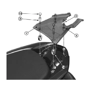   Csomagtartó platni Yamaha Majesty 400 (04-08) / Yamaha Majesty 400 (09-14) GIVI MonoLOCK dobozhoz
