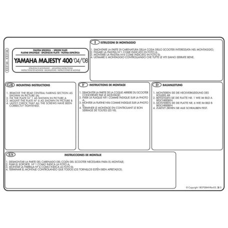 Csomagtartó platni Yamaha Majesty 400 (04-08) / Yamaha Majesty 400 (09-14) GIVI MonoLOCK dobozhoz