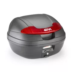   Givi E340 VISION Monolock doboz – piros fényvisszaverővel, 34L, univerzális platnival