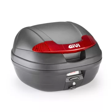   Givi E340 VISION Monolock doboz – piros fényvisszaverővel, 34L, univerzális platnival