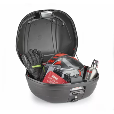 Givi E340 VISION Monolock doboz – piros fényvisszaverővel, 34L, univerzális platnival