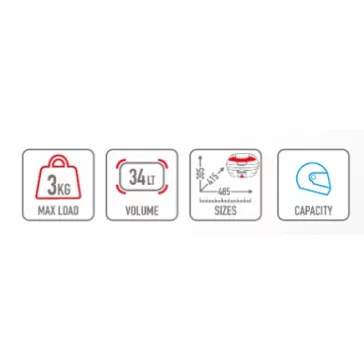   Givi E340NT2 VISION TECH Monolock doboz – füstszínű fényvisszaverővel, 34L, univerzális platnival