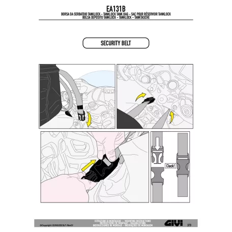 GIVI EA131B 20–26L Bővíthető Tanklock Motoros Tanktáska – Térképtartóval és Esővédővel