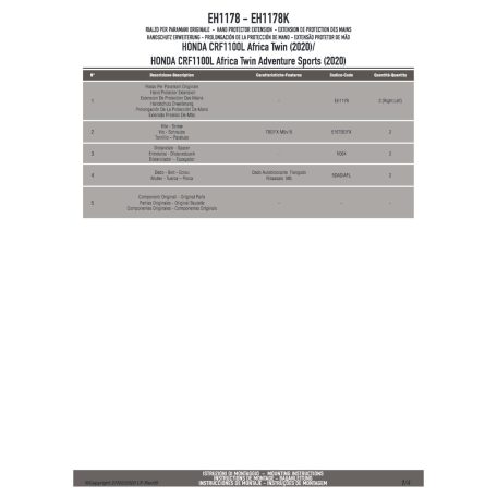 Kézvédő kiegészítő HONDA CRF1100L Africa Twin (2020-2024) / HONDA CRF1100L Africa Twin Adventure Sports (2020-2023) / HONDA X-ADV 750 (2021-2025) GIVI