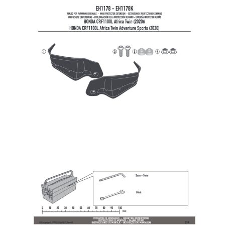 Kézvédő kiegészítő HONDA CRF1100L Africa Twin (2020-2024) / HONDA CRF1100L Africa Twin Adventure Sports (2020-2023) / HONDA X-ADV 750 (2021-2025) GIVI