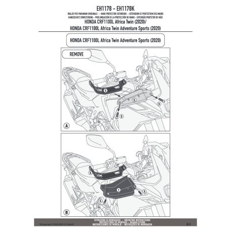 Kézvédő kiegészítő HONDA CRF1100L Africa Twin (2020-2024) / HONDA CRF1100L Africa Twin Adventure Sports (2020-2023) / HONDA X-ADV 750 (2021-2025) GIVI