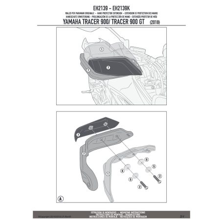 Kézvédő kiegészítő YAMAHA Tracer 900 / Tracer 900 GT (2018-2020) GIVI