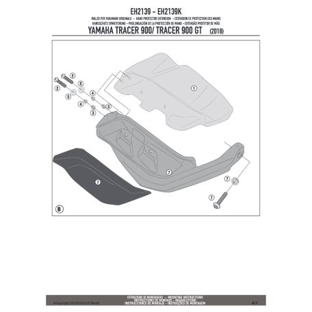 Kézvédő kiegészítő YAMAHA Tracer 900 / Tracer 900 GT (2018-2020) GIVI