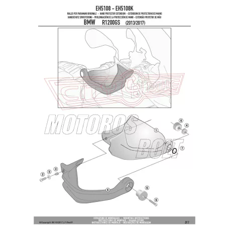 Kézvédő kiegészítő BMW F 800 GS Adventure (2013-2018) / BMW F 850 GS (2018-2020) / BMW S 1000 XR (2015-2019) / BMW R 1200 GS / Adventure (2014-2018) / BMW R 1250 GS / Adventure (19-24) GIVI