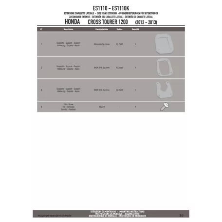 Oldalsztender talp HONDA Crosstourer 1200 / Crosstourer 1200 DCT (2012-2019) GIVI