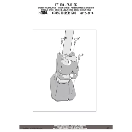 Oldalsztender talp HONDA Crosstourer 1200 / Crosstourer 1200 DCT (2012-2019) GIVI