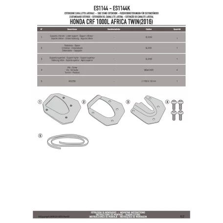 Oldalsztender talp HONDA CRF 1000 Africa Twin (2016-2017) GIVI