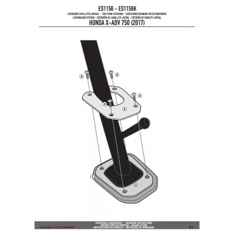 Oldalsztender talp Honda X-ADV 750 (2017-2020) GIVI