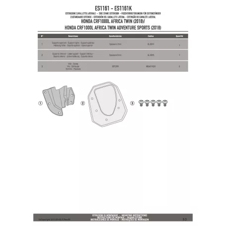 Oldalsztender talp HONDA CRF 1000L Africa Twin (2018-2019) / HONDA CRF 1000L Africa Twin Adventure Sports (2018-2019) GIVI