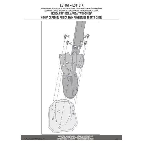 Oldalsztender talp HONDA CRF 1000L Africa Twin (2018-2019) / HONDA CRF 1000L Africa Twin Adventure Sports (2018-2019) GIVI