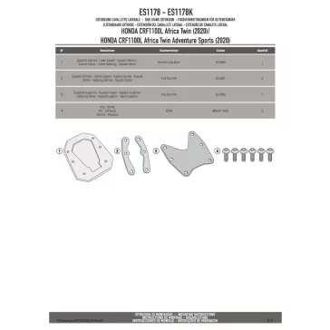   Oldalsztender talp HONDA CRF 1100L Africa Twin (2020-2024) / HONDA CRF1100L Africa Twin Adventure Sports (2020-2024) / HONDA X-ADV 750 (21-24) GIVI