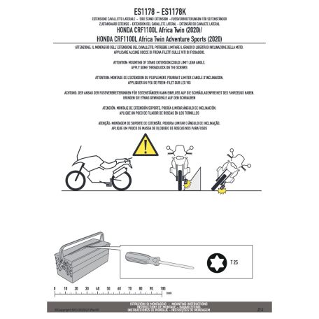 Oldalsztender talp HONDA CRF 1100L Africa Twin (2020-2024) / HONDA CRF1100L Africa Twin Adventure Sports (2020-2024) / HONDA X-ADV 750 (21-24) GIVI