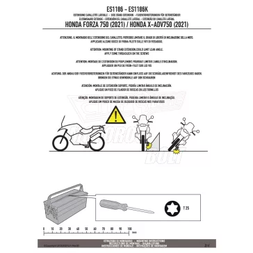   Oldalsztender talp HONDA FORZA 750 (21-23) / HONDA X-ADV 750 (21-26) GIVI
