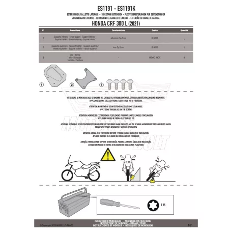 Oldalsztender talp HONDA CRF 300 L (21-24) GIVI