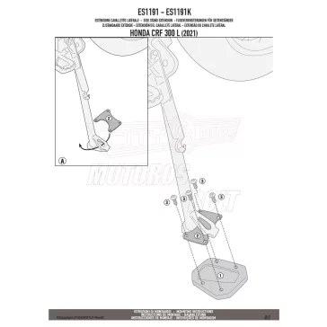 Oldalsztender talp HONDA CRF 300 L (2021-2026) GIVI