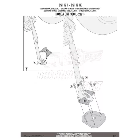 Oldalsztender talp HONDA CRF 300 L (21-24) GIVI