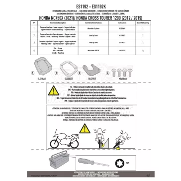 Oldalsztender talp HONDA NC 750 X (21-24) GIVI