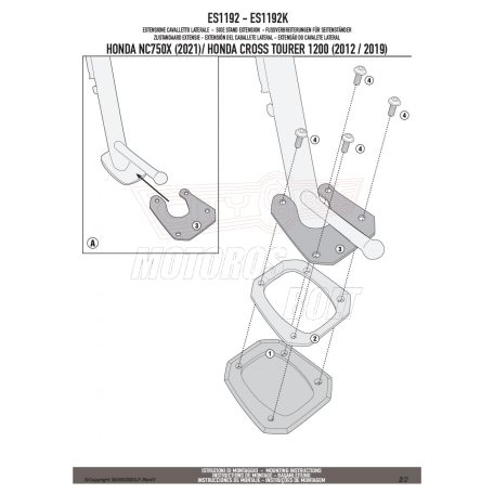 Oldalsztender talp HONDA NC 750 X (21-24) GIVI