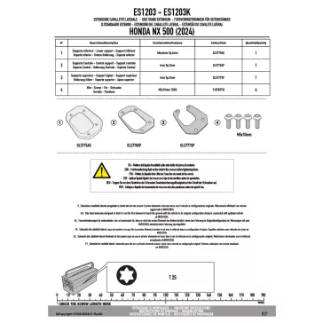 Oldalsztender talp HONDA NX 500 (2024-2025) GIVI