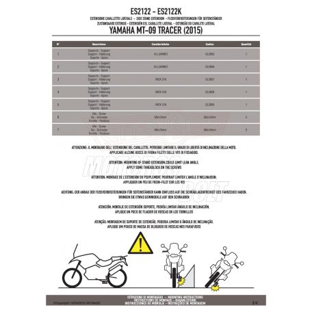 Oldalsztender talp YAMAHA MT-09 Tracer (15-17) / XSR 900 (16-21) / Niken 900 (19-24) / Niken GT 900 (19-24) / Tracer 900 / Tracer 900 GT (18-20) GIVI