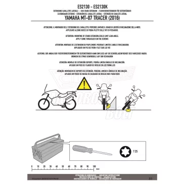   Oldalsztender talp YAMAHA MT-07 Tracer (2016-2019) / YAMAHA Tracer 700 (2020-2024) GIVI