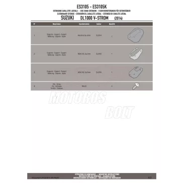   Oldalsztender talp SUZUKI V-Strom 1050 (2020-2026) / V-Strom 1050 XT (2020-2026) / DL 1000 V-Strom (14 > 19) GIVI