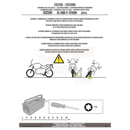 Oldalsztender talp SUZUKI V-Strom 1050 (20 > 24) / V-Strom 1050 XT (20 > 24) / DL 1000 V-Strom (14 > 19) GIVI