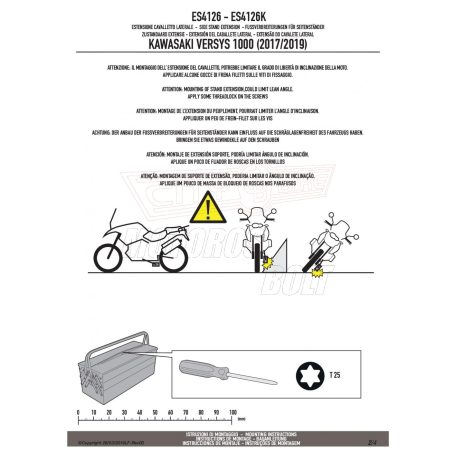 Oldalsztender talp KAWASAKI Versys 1000 / Versys 1000 SE (19 > 24) / Versys 1000 (17 > 18) GIVI