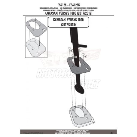 Oldalsztender talp KAWASAKI Versys 1000 / Versys 1000 SE (19 > 24) / Versys 1000 (17 > 18) GIVI