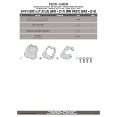   Oldalsztender talp BMW F 650 GS / F 800 GS (08-17) / F 800 GS Adventure (13-18) GIVI