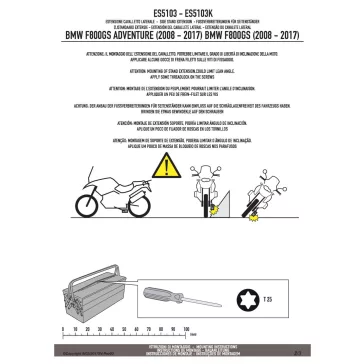   Oldalsztender talp BMW F 650 GS / F 800 GS (08-17) / F 800 GS Adventure (13-18) GIVI