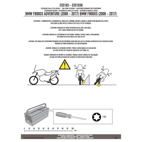 Oldalsztender talp BMW F 650 GS / F 800 GS (08-17) / F 800 GS Adventure (13-18) GIVI