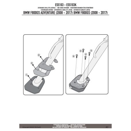 Oldalsztender talp BMW F 650 GS / F 800 GS (08-17) / F 800 GS Adventure (13-18) GIVI