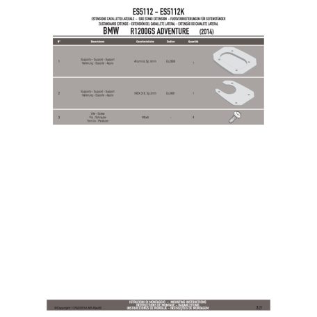 Oldalsztender talp BMW R 1250 GS Adventure (19-24) GIVI