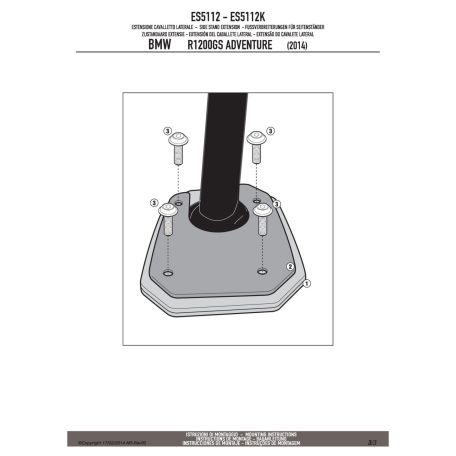 Oldalsztender talp BMW R 1250 GS Adventure (19-24) GIVI