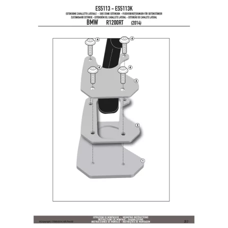 Oldalsztender talp BMW R 1200 RT (2014-2018), BMW R 1250 RT (2019-2025) GIVI