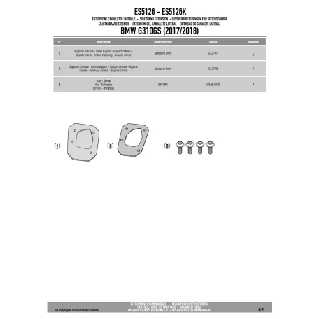 Oldalsztender talp BMW G 310 GS (17-24) GIVI