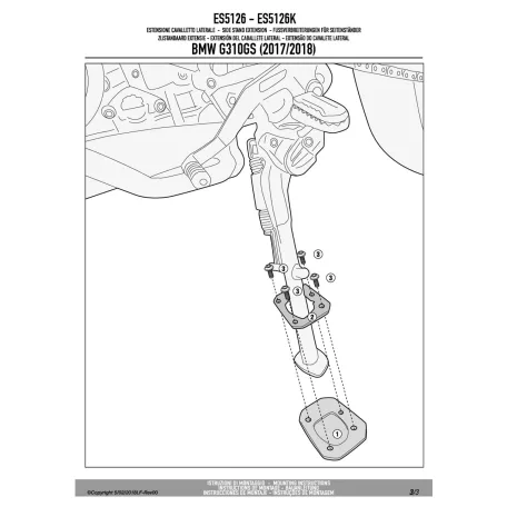Oldalsztender talp BMW G 310 GS (17-24) GIVI